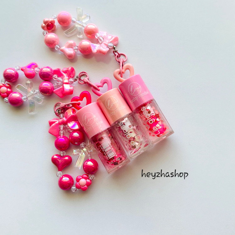 لیپ گلاس پینترستی پاپیونی همراه دستبند