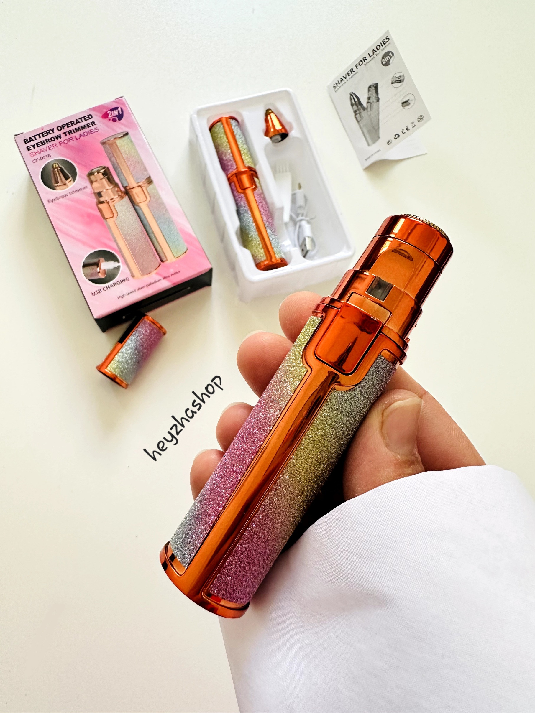 شیور ماتیکی زنانه دوسر رنگین کمانی