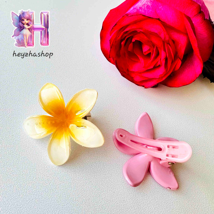 گیره انبری مو گل پلومریا_ رنگی پنگی شیک