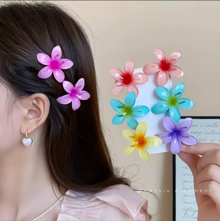 گیره انبری رنگی گل پلومریا دونه ای تکی