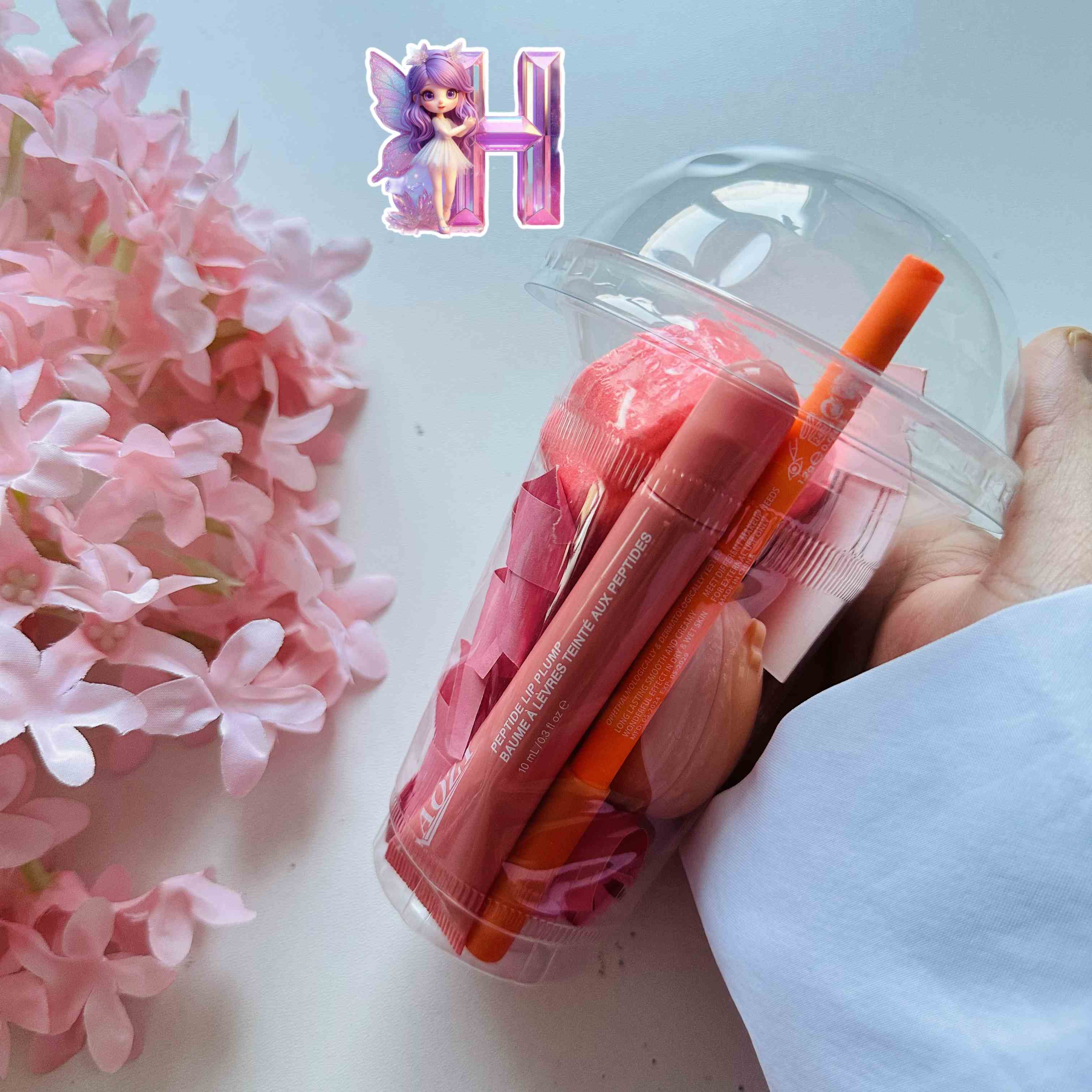 پک هدیه آرایشی آیس پک تم رنگی هلویی پک کادویی